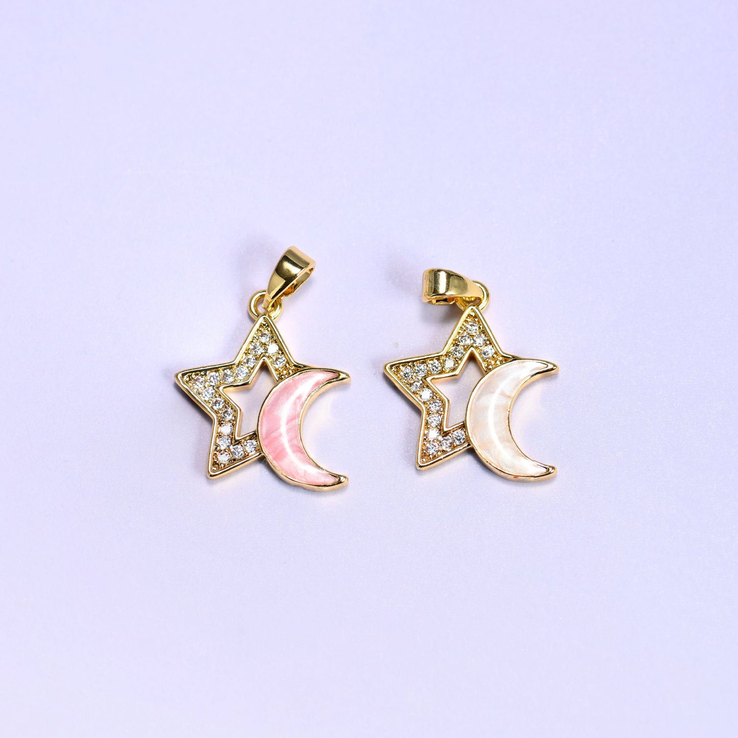 Star Shell Moon Zircon Charms