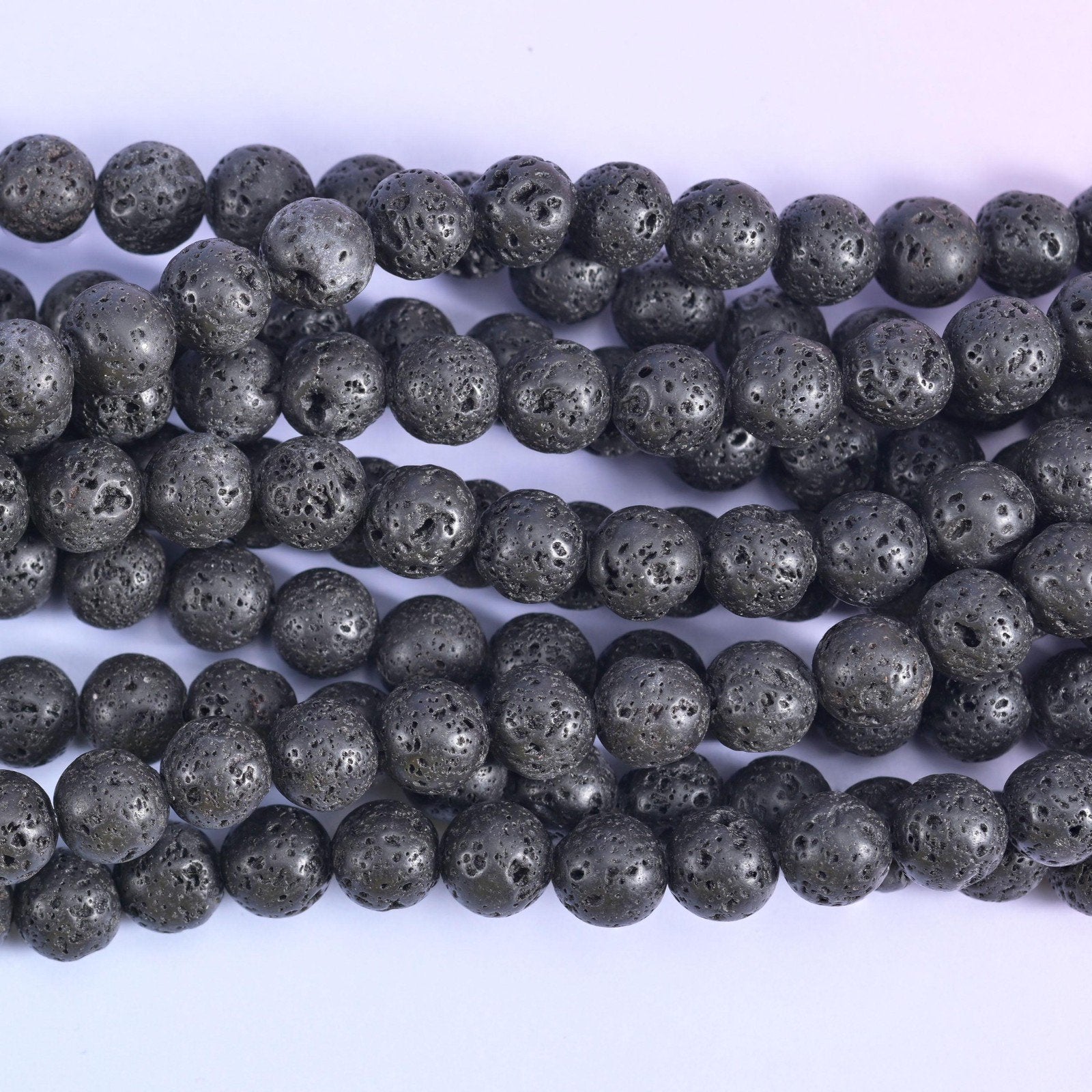 Lava Rock Beads for Jewelry Making – Smooth Round Strands