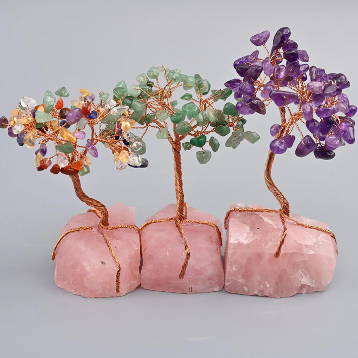 5 Inch Rose Quartz Base Gemstone Tree