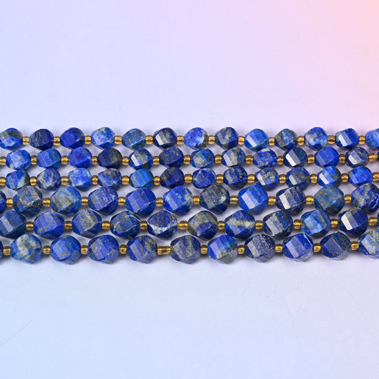 Lapis Lazuli in deep royal blue marbled with grey-white calcite