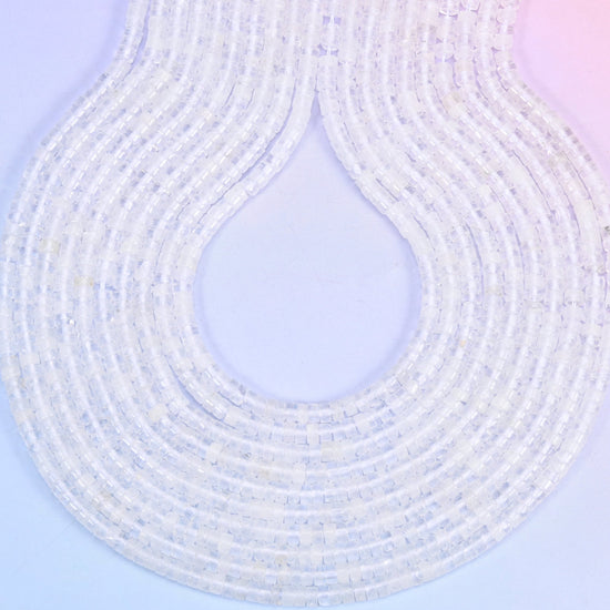 Clear Quartz Smooth Heishi Disc Beads 2x4mm, hole 1.0mm (+/- 0.2mm), centre drilled