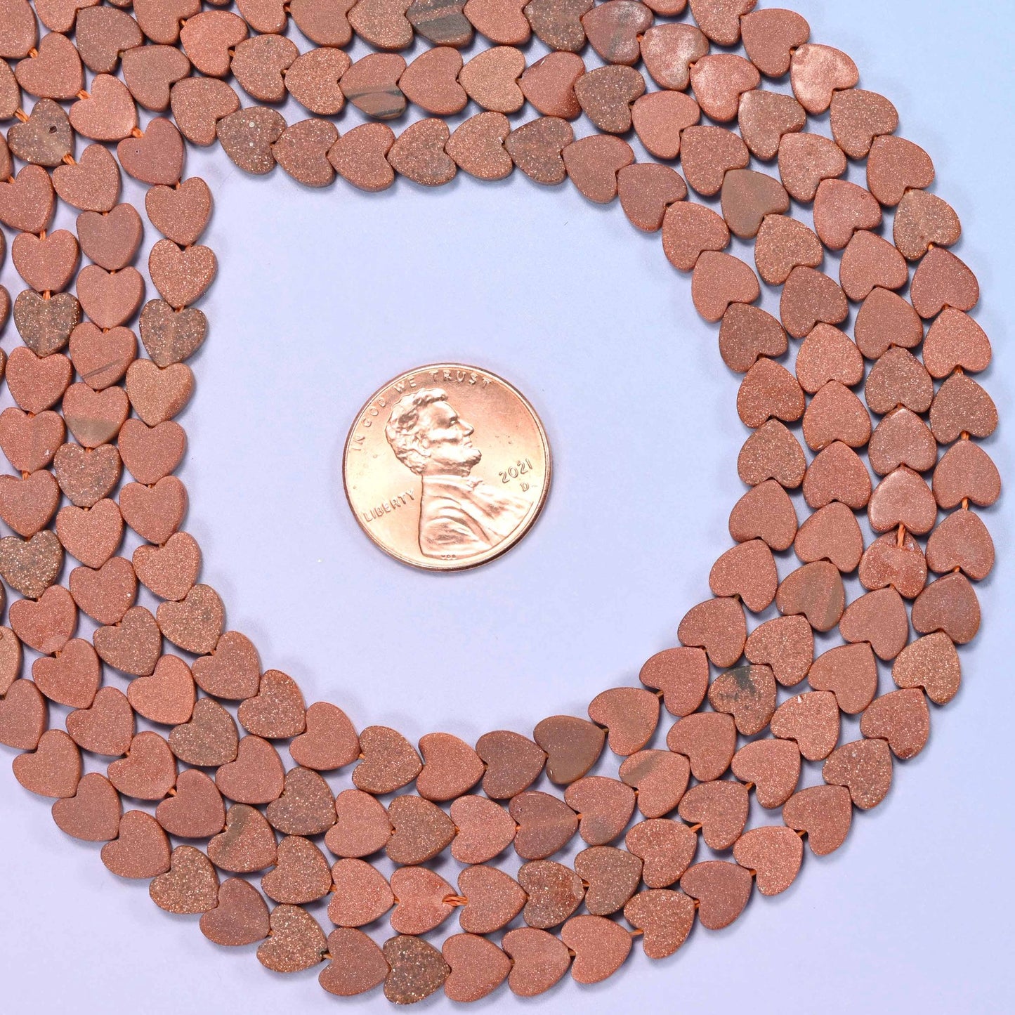 Matte Gold Sandstone Flat Heart Beads: Size 6mm, Jewelry Making, 15 Inch Strand