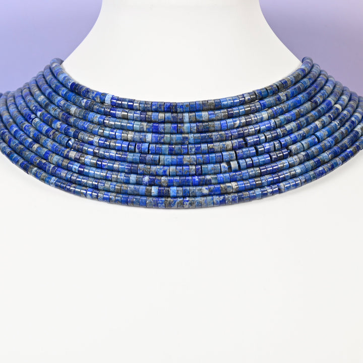 Lapis Lazuli beads, smooth heishi disc, 2x4mm