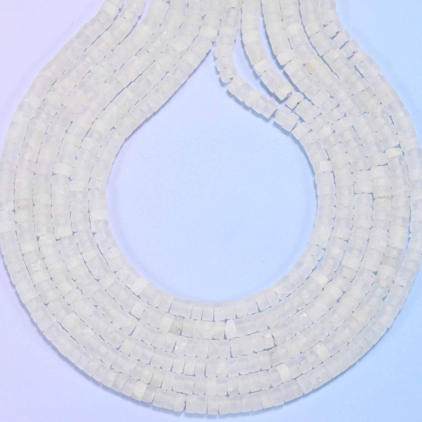 Matte Clear Quartz Heishi Disc Beads: Jewelry Making Supply, 15 Inch Strand