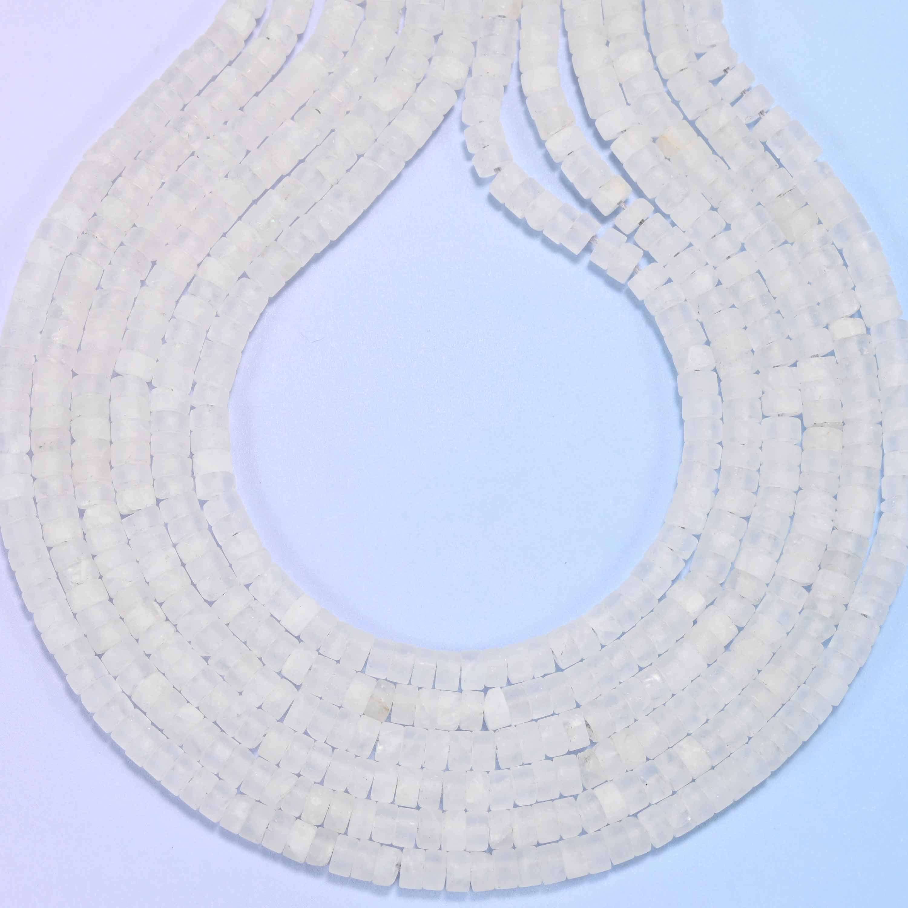 Matte Clear Quartz Heishi Disc Beads: Jewelry Making Supply, 15 Inch Strand