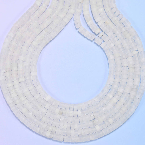 Matte Clear Quartz Heishi Disc Beads: Jewelry Making Supply, 15 Inch Strand