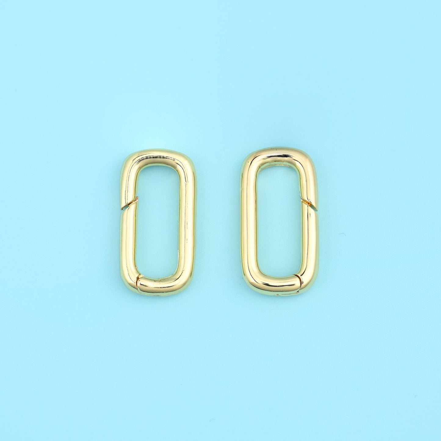 18K Gold Filled Rectangle Carabiner Clasp 18.92x9.88mm in gold and silver available