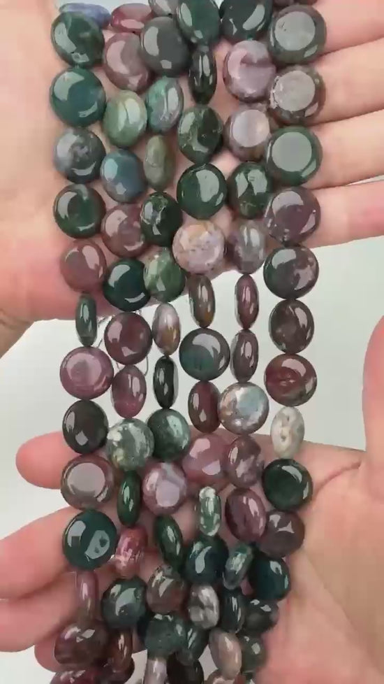 Indian Agate Smooth Coin Beads Size 15mm Jewelry Making 15 Inch Strand