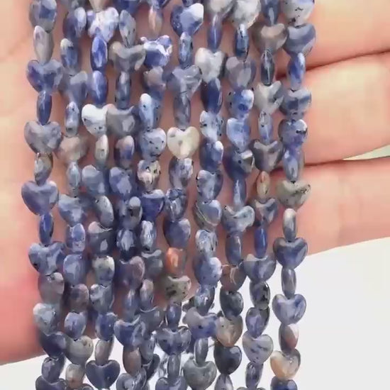 Blue Sodalite Heart Beads