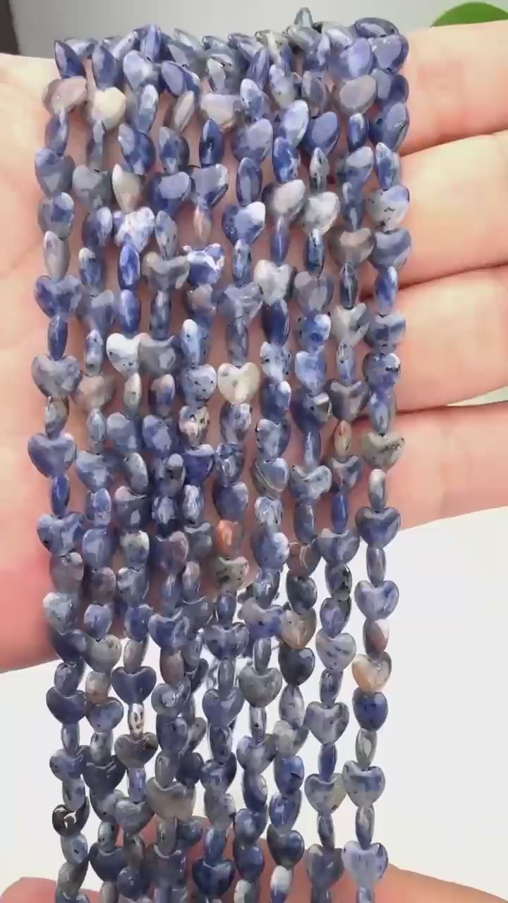 Blue Sodalite Heart Beads