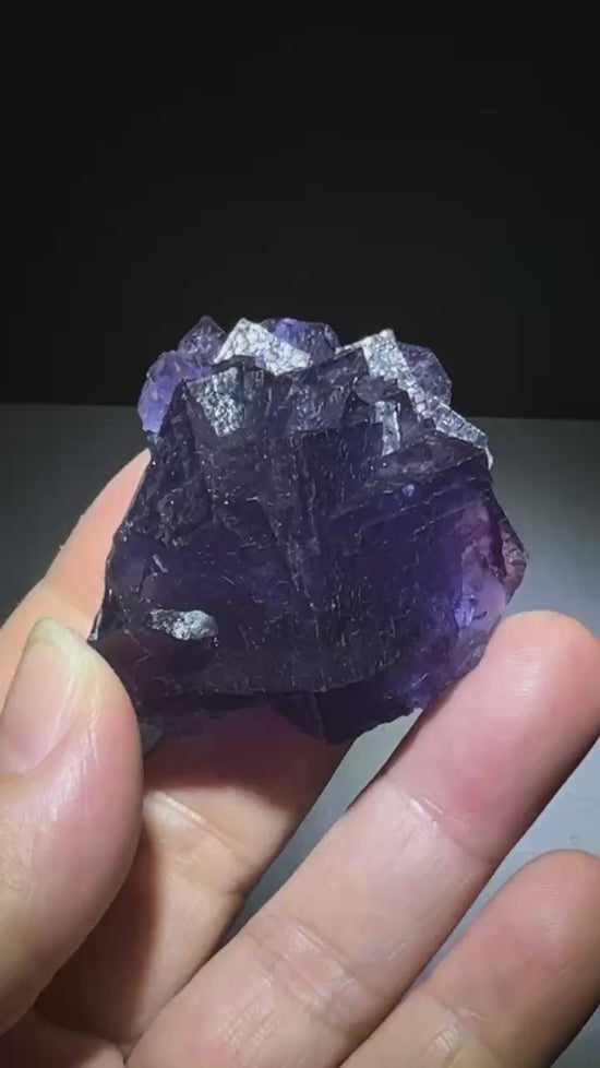 2.1 oz Purple Blue Cubic Fluorite Mineral Specimen - 1