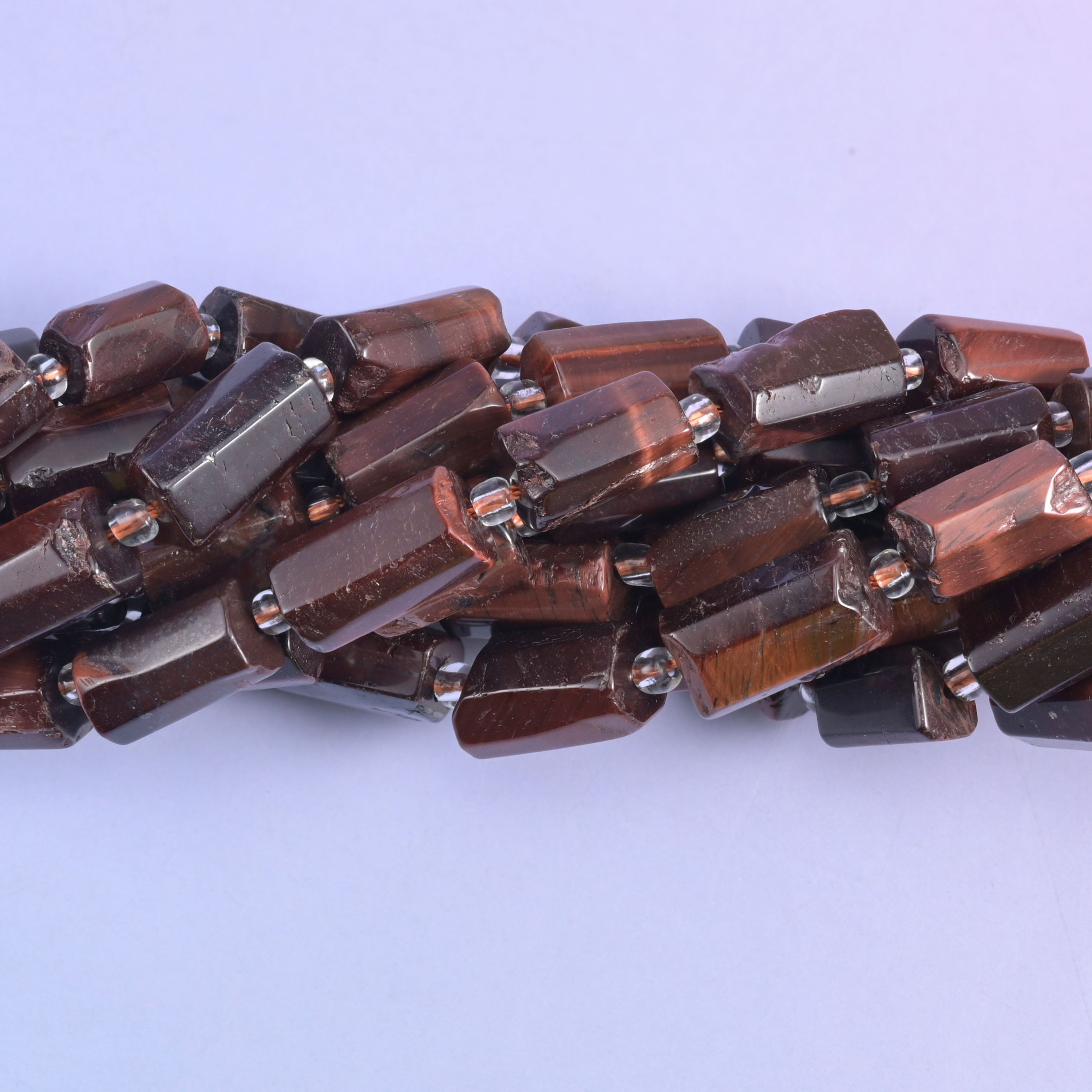 Red Tiger Eye Faceted Tube Beads Size 12x8mm Jewelry Making 15.5 Inch Strand