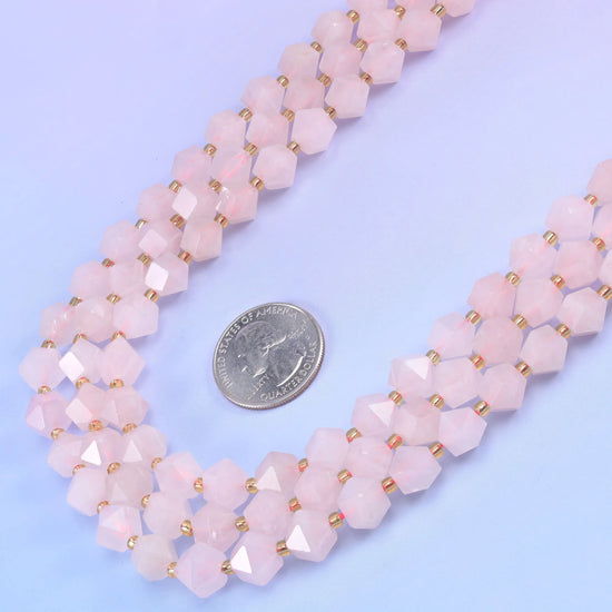 Diamond Rhombus Faceted 8 Sides Beads - Size 10mm - Jewelry Making - 15.5 Inches Strand Length - S7 - Mycrazycrystal