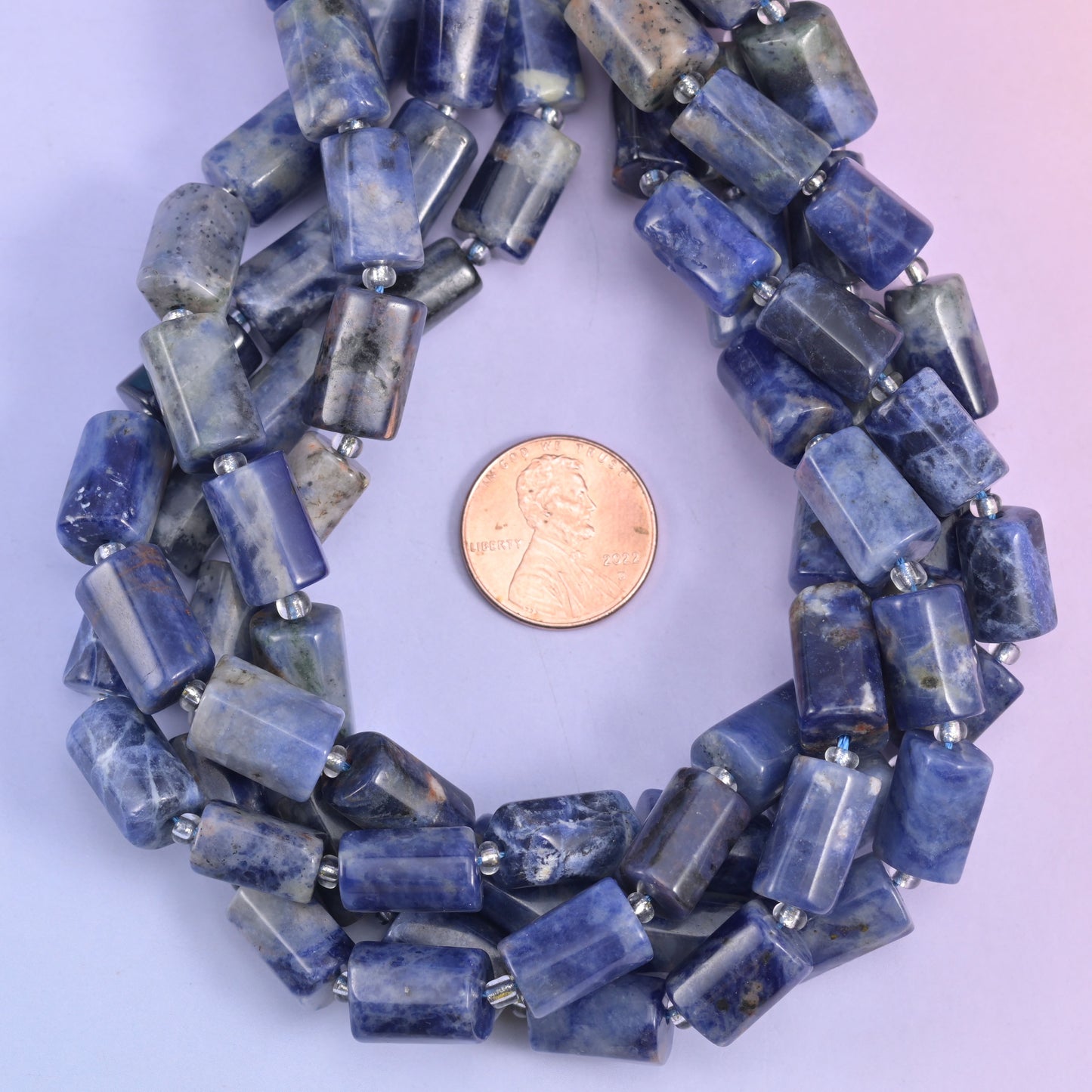 Sodalite Faceted Tube Beads Size 12x8mm Jewelry Making 15.5 Inch Strand