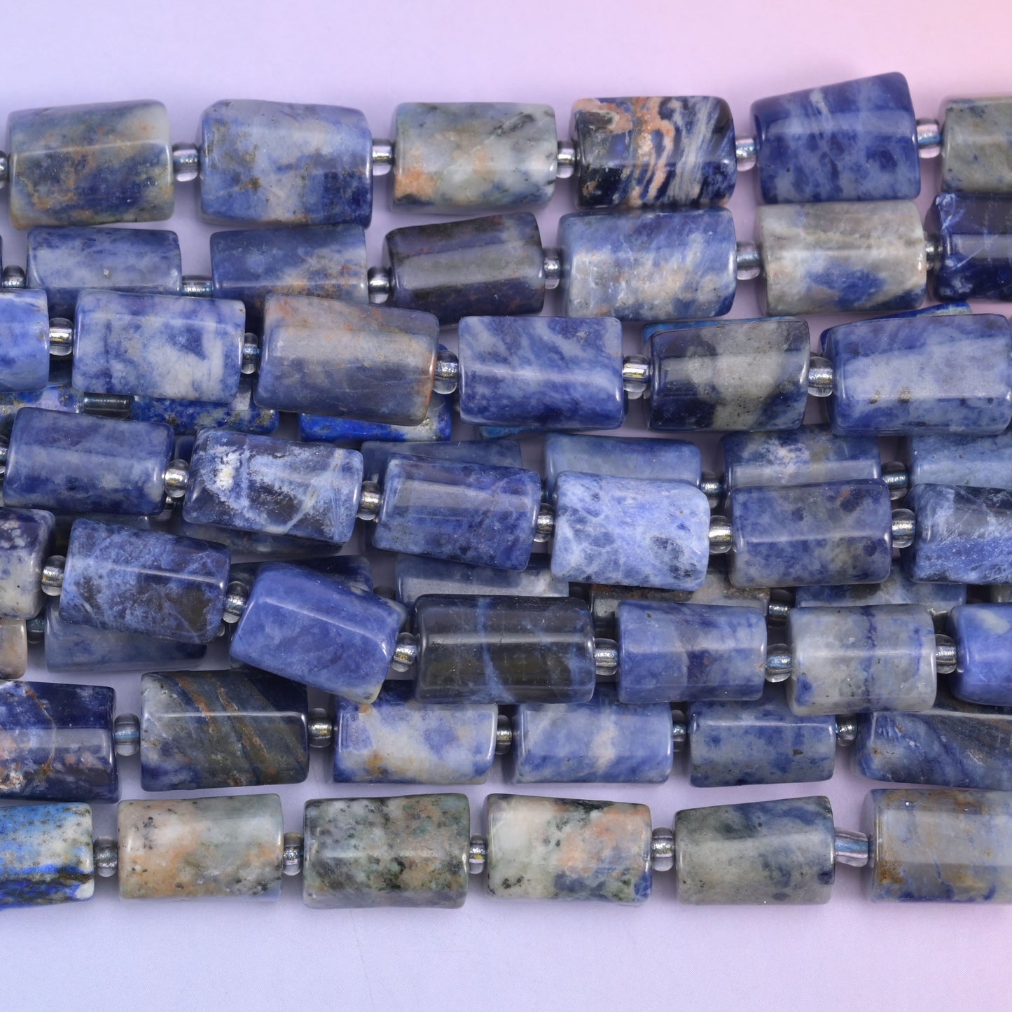 Sodalite Faceted Tube Beads Size 12x8mm Jewelry Making 15.5 Inch Strand