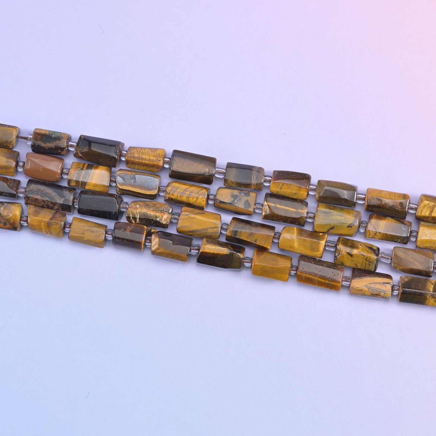 Tiger Eye Faceted Tube Beads Size 12x8mm Jewelry Making 15.5 Inch Strand