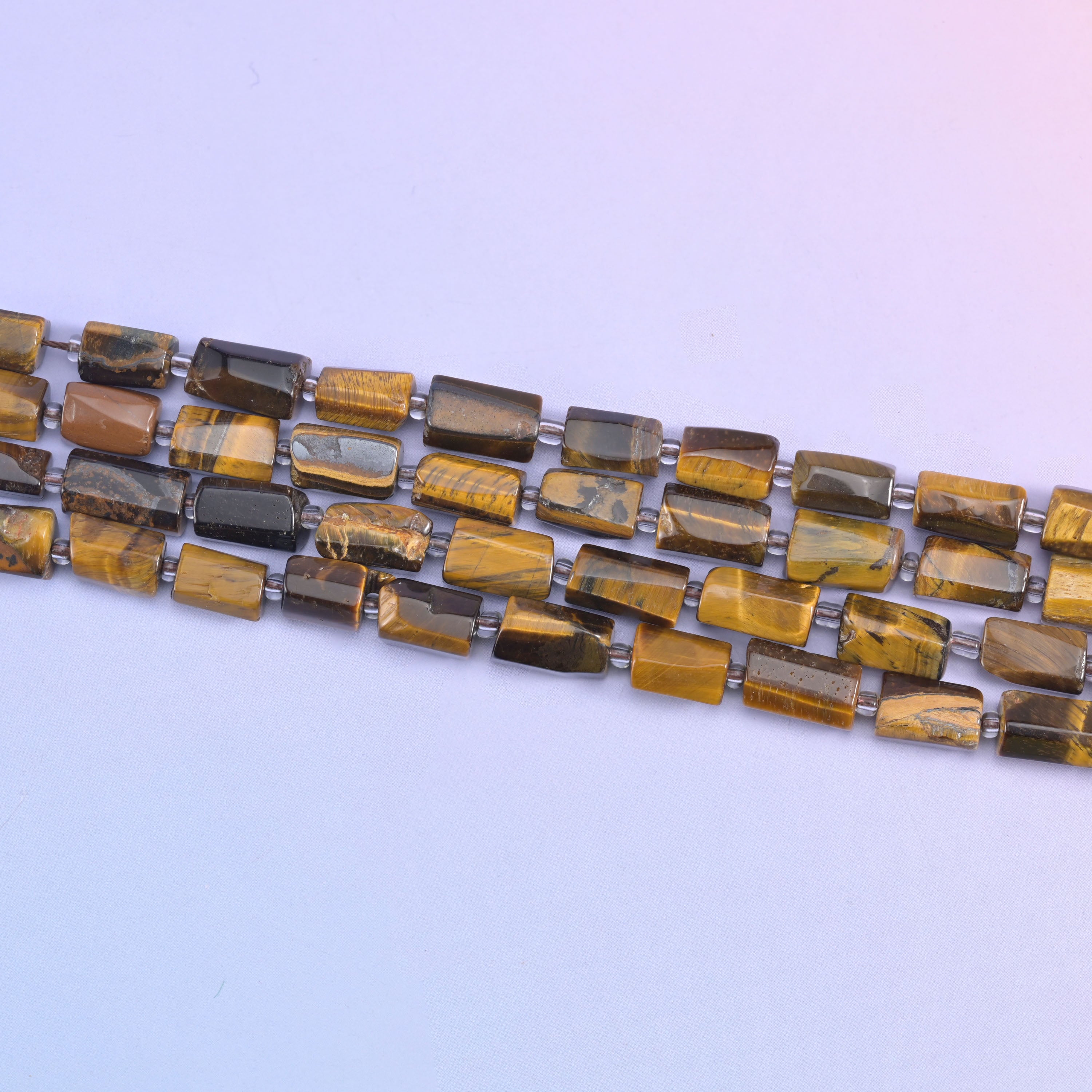 Tiger Eye Faceted Tube Beads Size 12x8mm Jewelry Making 15.5 Inch Strand