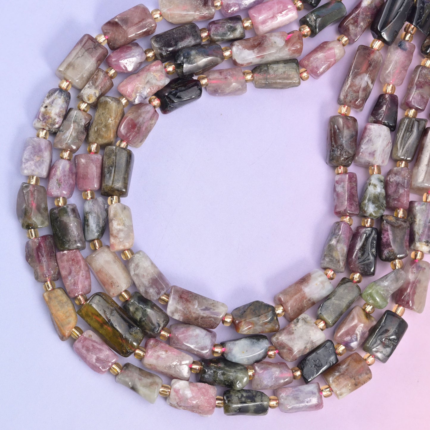 Tourmaline Faceted Tube Beads Size Varies Jewelry Making 15.5 Inch Strand