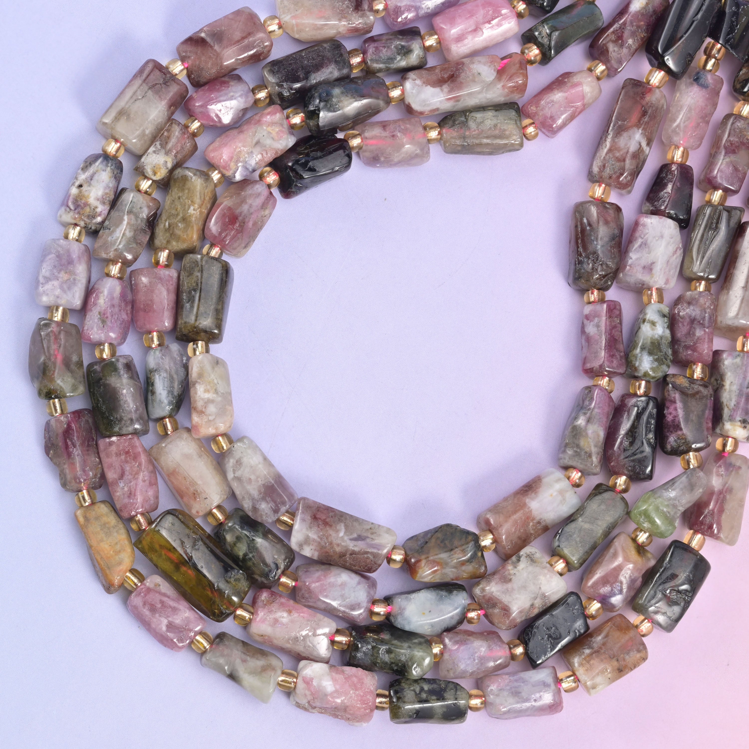 Tourmaline Faceted Tube Beads Size Varies Jewelry Making 15.5 Inch Strand