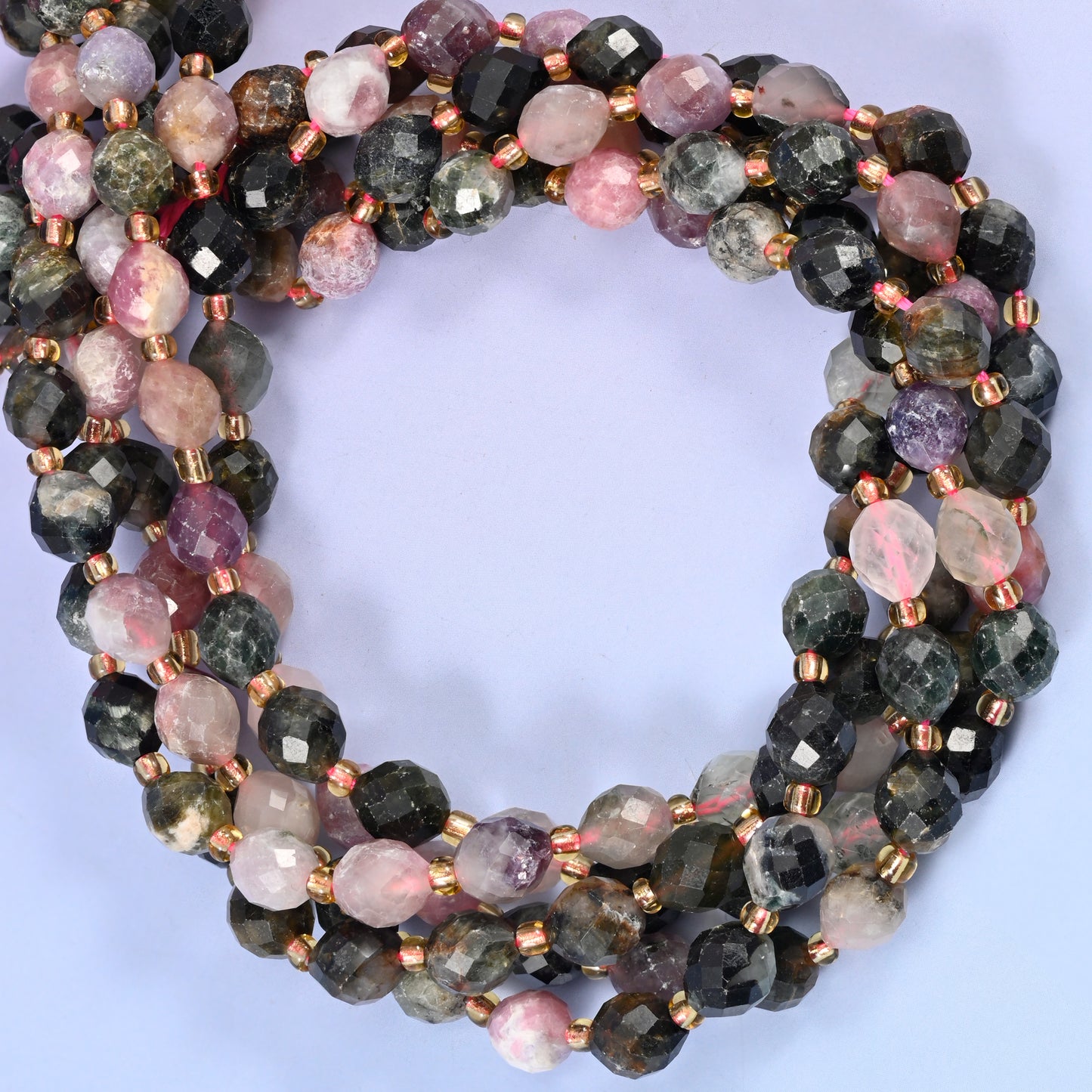 Multi-Color Tourmaline Faceted Rice Barrel Beads Size 6x8mm Jewelry Making 15.5" Strand