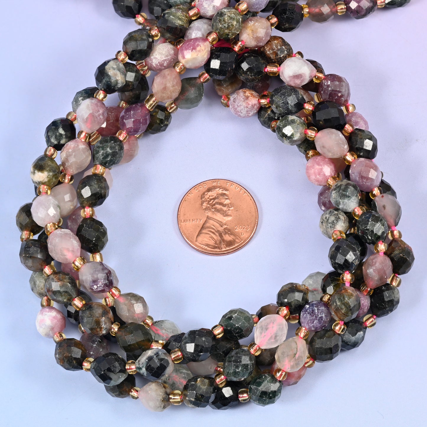 Multi-Color Tourmaline Faceted Rice Barrel Beads Size 6x8mm Jewelry Making 15.5" Strand