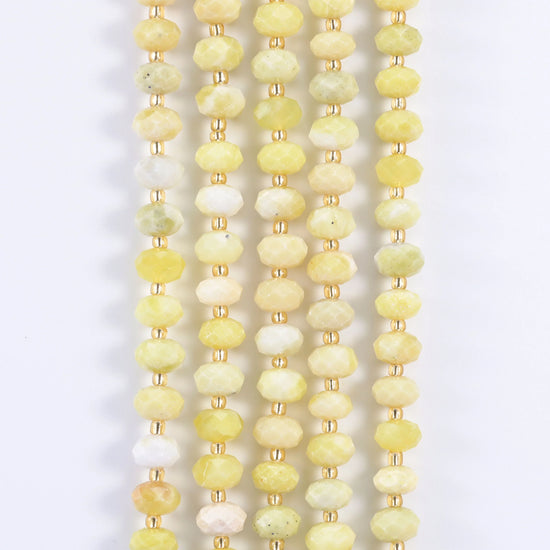 Natural Gemstone Faceted Rondelle Beads - Size 6x10mm - Jewelry Making Beads - 15.5 Inches Strand Length - S1 - Mycrazycrystal